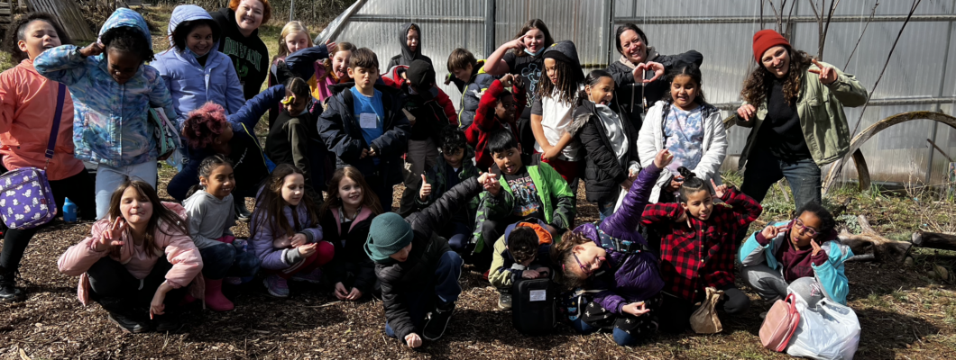 Field trip group photo at the Kindness Farm